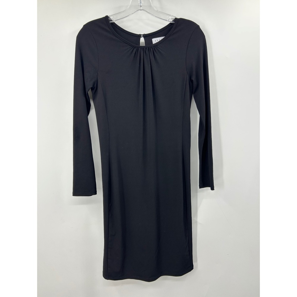 Velvet by Graham & Spencer Black Long Sleeve Keyhole Back Mini Dress XS